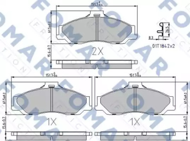 FOMAR FRICTION fo994281 -  Комплект тормозных колодок, дисковый тормоз